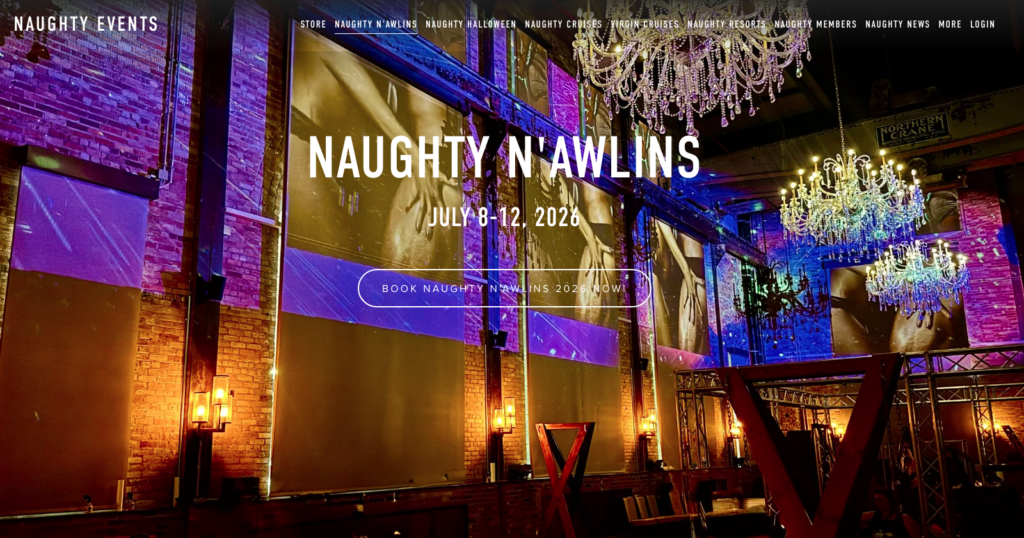Home page of the Naughty N'awlins website